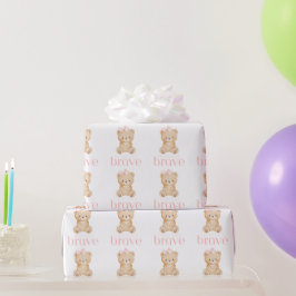 beary brave childhood cancer sick kids cute ラッピングペーパー