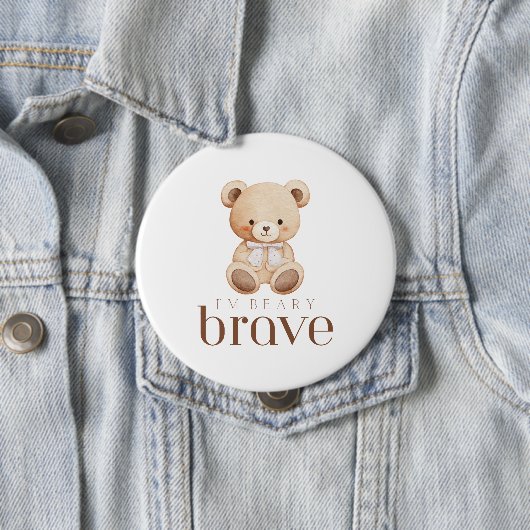 beary brave childhood cancer sick kids cute  缶バッジ (インサイチュ)