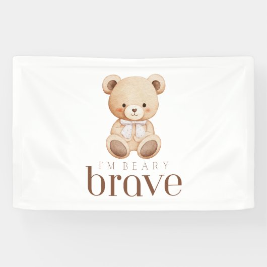 beary brave childhood cancer sick kids cute sign 横断幕 (横)