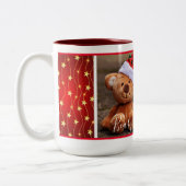 Beary Christmas (赤ぶら下がったと星) ツートーンマグカップ (左)