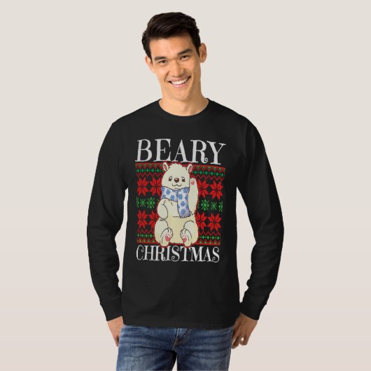 Beary Christmas Christmas Polar Bear Ugly Sweater  Tシャツ (正面フル)