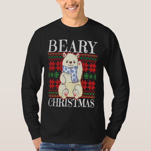 Beary Christmas Christmas Polar Bear Ugly Sweater  Tシャツ (正面)