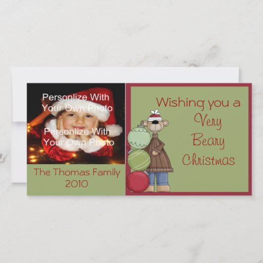 Beary Christmas Photo Card シーズンカード (正面)