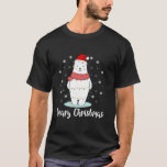 Beary Christmas Polar Bear Santa Hat Lights Snowfl Tシャツ<br><div class="desc">ベイリークリスマスポーラベアサンタハットライトスノーフレーククリスマス</div>