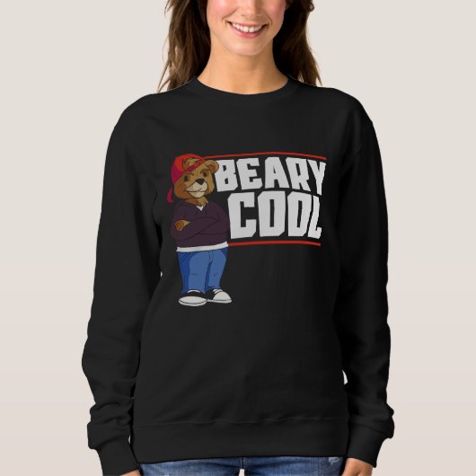 Beary Cool Bear Lover Wildlife Animal Bear 1 スウェットシャツ (正面)