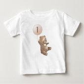 Beary First誕生日ベビーTシャツベアバルーン ベビーTシャツ (正面)