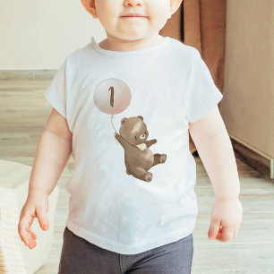 Beary First誕生日ベビーTシャツベアバルーン ベビーTシャツ
