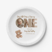 Beary First誕生日リトルベア写真 ペーパープレート (正面)