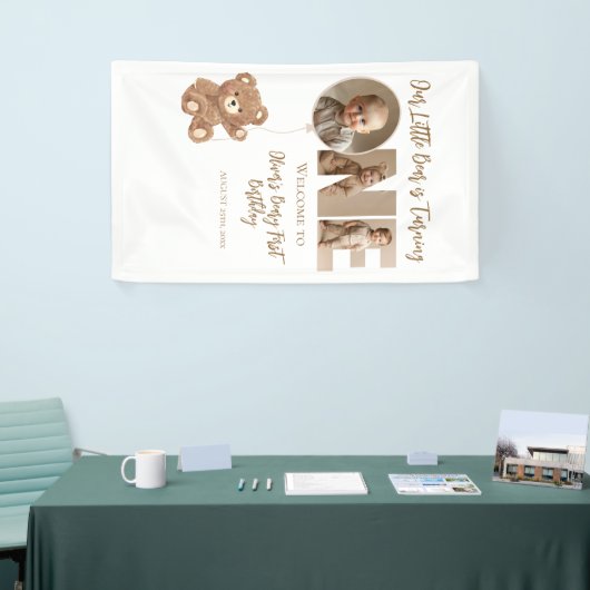 Beary First誕生日リトルベア写真 横断幕 (トレードショー)