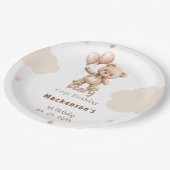 Beary First Balloon Boy 1st Birthday Teddy Bear ペーパープレート (アングル)