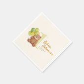Beary First Birthday スタンダードカクテルナプキン (角)