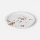 Beary First Birthday ペーパープレート (アングル)