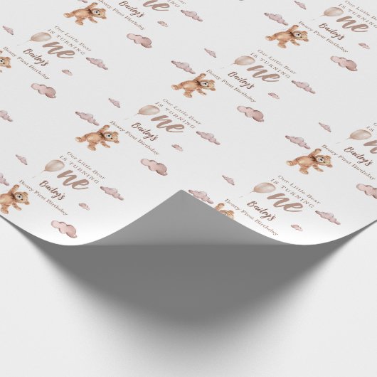 Beary First Birthday ラッピングペーパー (角)