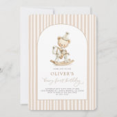 Beary First Birthday Boy 招待状 (正面)