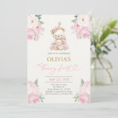 Beary First Birthday Girl 招待状 (スタンド正面)