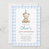 Beary First Birthday Invitation 招待状 (正面)