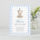 Beary First Birthday Invitation 招待状 (スタンド正面)