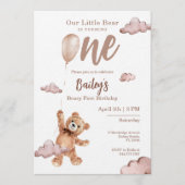 Beary First Birthday Invitation 招待状 (正面)