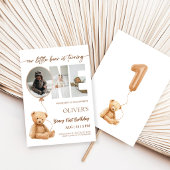 Beary First Birthday Photo 招待状