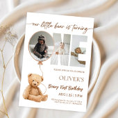 Beary First Birthday Photo 招待状