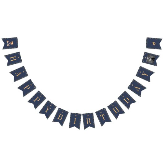 Beary First Navy Plaid Teddy Bear Happy Birthday バンティングフラッグ (全)