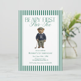 Beary First Par-Tee Golf 1st Birthday 招待状
