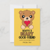 Beary Good Friend Kids Valentine Card ノートカード (正面)