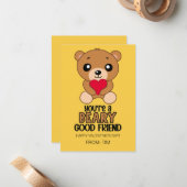 Beary Good Friend Kids Valentine Card ノートカード (正面/裏面インサイチュ)