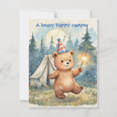 Beary Happy Camper Digital Download Invitation 招待状 (正面)