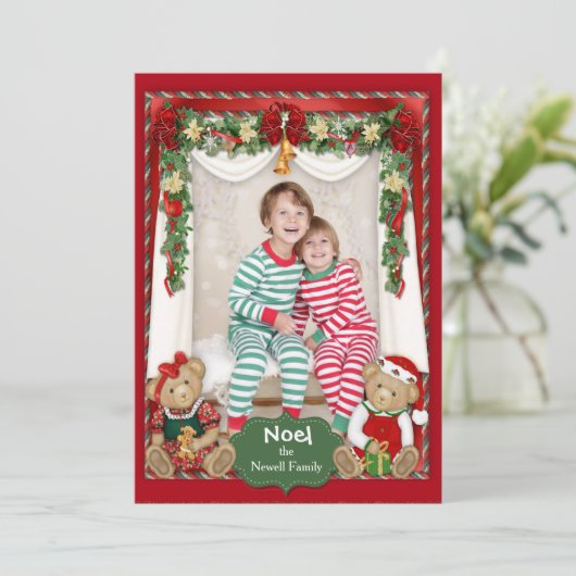 Beary Merry Christmasフォトカード シーズンカード (スタンド正面)