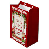 Beary Merry Christmas -カスタマイズ名前 ミディアムペーパーバッグ (裏面アングル)