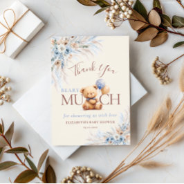 Beary Much Teddy Bear Baby Shower Thank You サンキューカード