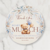 Beary Much Teddy Bear Baby Shower Thank You フェイバータグ (正面)