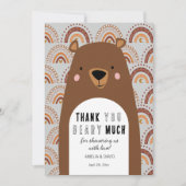 Beary Much Woodland Thank You Baby Shower サンキューカード (正面)