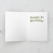 Beary ONEderful 1歳の誕生日Tシャツ カード (内部)
