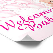 Beary Pink Baby Showerポスター ポスター (角)