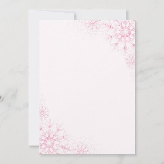 Beary Pink Winter Baby Shower Invitation 招待状 (裏面)