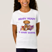 Beary Ready To Start School Girls Tシャツ (正面)