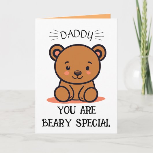 Beary Special Daddy, Teddy Bear Father's Day サンキューカード (正面)