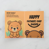 Beary Special Daddy, Teddy Bear Father's Day サンキューカード (内部)