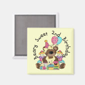 Beary Sweet誕生日Tシャツとギフト マグネット (正面/裏面)