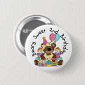 Beary Sweet誕生日Tシャツとギフト 缶バッジ (正面&裏面)