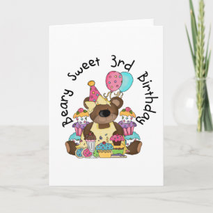 Beary Sweet 3rd誕生日Tシャツとギフト カード