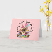 Beary Sweet 3rd誕生日Tシャツとギフト カード (黄色い花)