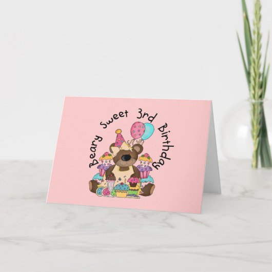 Beary Sweet 3rd誕生日Tシャツとギフト カード (正面)