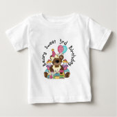 Beary Sweet 3rd誕生日Tシャツとギフト ベビーTシャツ (正面)