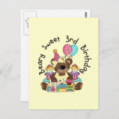 Beary Sweet 3rd誕生日Tシャツとギフト ポストカード (正面/裏面)