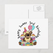 Beary Sweet 3rd誕生日Tシャツとギフト ポストカード (正面/裏面)