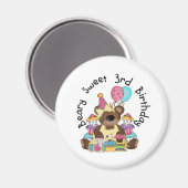 Beary Sweet 3rd誕生日Tシャツとギフト マグネット (正面/裏面)