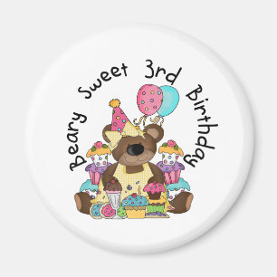 Beary Sweet 3rd誕生日Tシャツとギフト マグネット